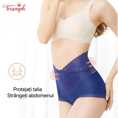 Triumph - Livrare Gratuită，Set de 4 Chiloți Din Dantelă cu Talie înaltă în Formă de V，Confortabil, Moale