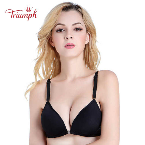 Triumph-Livrare Gratuită,Sutien pachet de 3，Sutien cu nasturi în față，Fara Sutien de Sarma，Sexy, Confortabil，Fără armistiţiu，Push Up