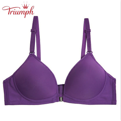 Triumph-Livrare Gratuită,Sutien pachet de 3，Sutien cu nasturi în față，Fara Sutien de Sarma，Sexy, Confortabil，Fără armistiţiu，Push Up