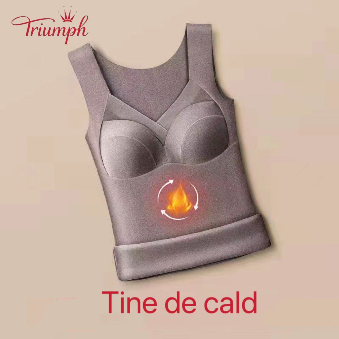 Triumph-Livrare Gratuită,Pachet de 3 Lenjerie Termică，Plus Catifea Tine de Cald，Super elastic，Cu Pernuță Pentru Piept