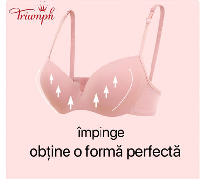 Triumph - Livrare Gratuită,Sutien buretat dama，pachet de 3 Sutien Push-up, respirabil, ușor