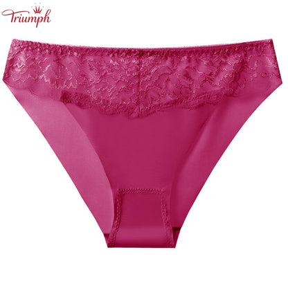 Triumph - Transport Gratuit，Pachet de 4 Chiloți Din Dantelă，Mătase și Bumbac，4 Culori，40-85KG și Peste