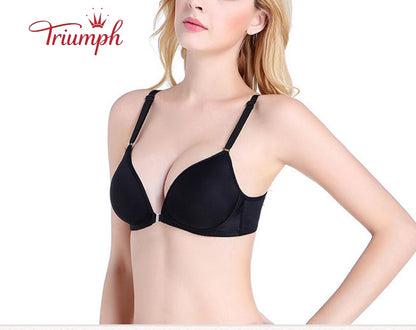 Triumph-Livrare Gratuită,Sutien pachet de 3，Sutien cu nasturi în față，Fara Sutien de Sarma，Sexy, Confortabil，Fără armistiţiu，Push Up